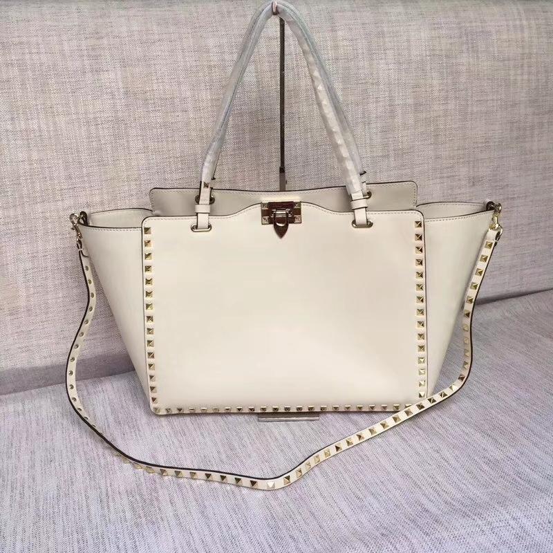 Valentino Shoulder Tote Bags VA0973 full leather plain white gold buckle